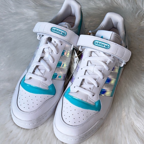 New Adidas Forum Low Cloud White Pulse Aqua GX3398 Men's Sneakers Shoes SIZE 11 - Picture 3 of 16